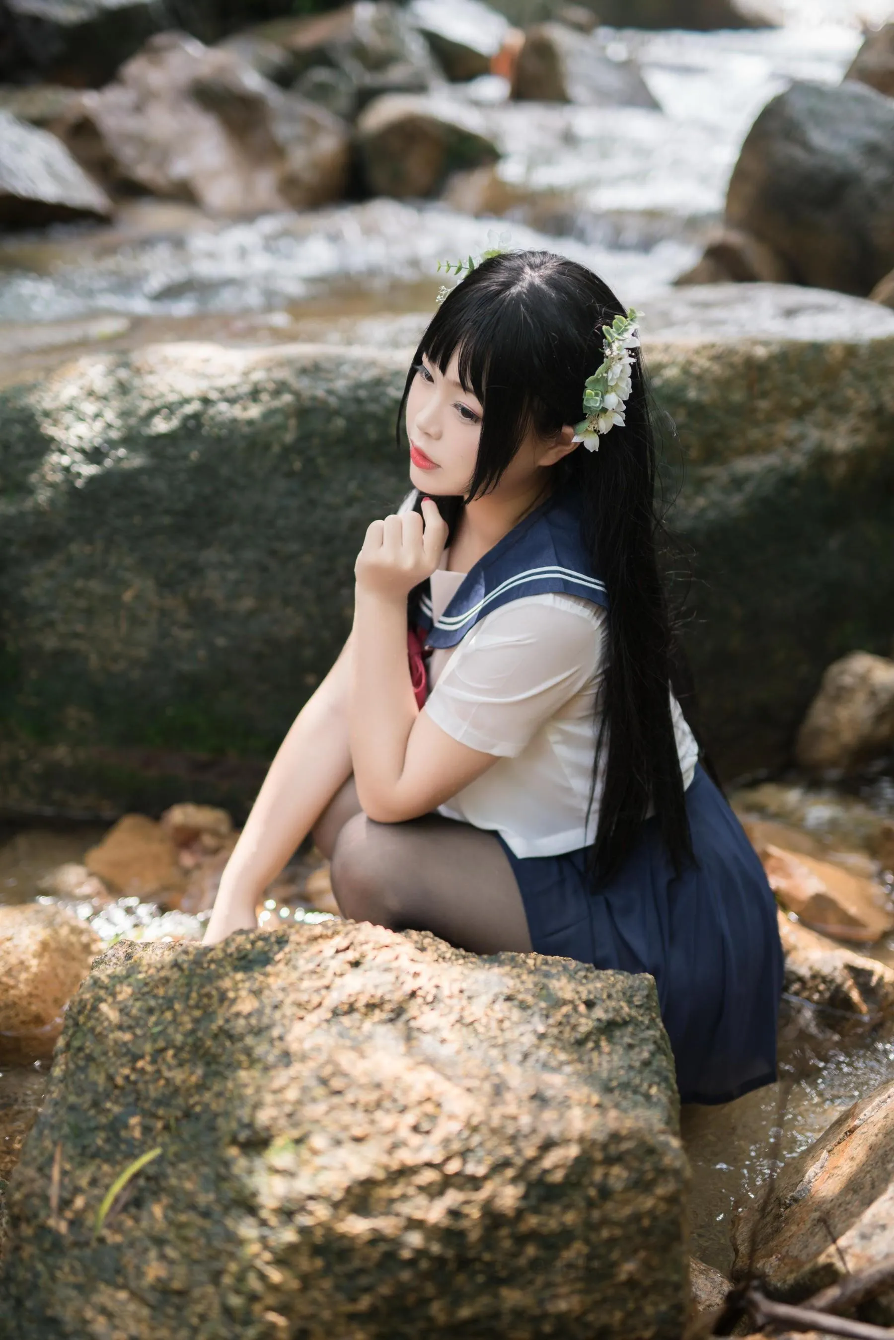 白烨 – NO.05 湿身JK-图片[24] [50P]插图4